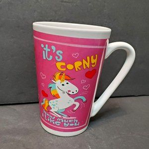 Unicorn Mug, It's Corny How Much I Like You, Pink Hearts Valentines Day Gift